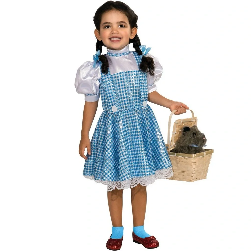 Kids' the Wizard of Oz Dorothy Halloween Costume Dress with Hair Bow Sz 1-2 - Picture 1 of 7